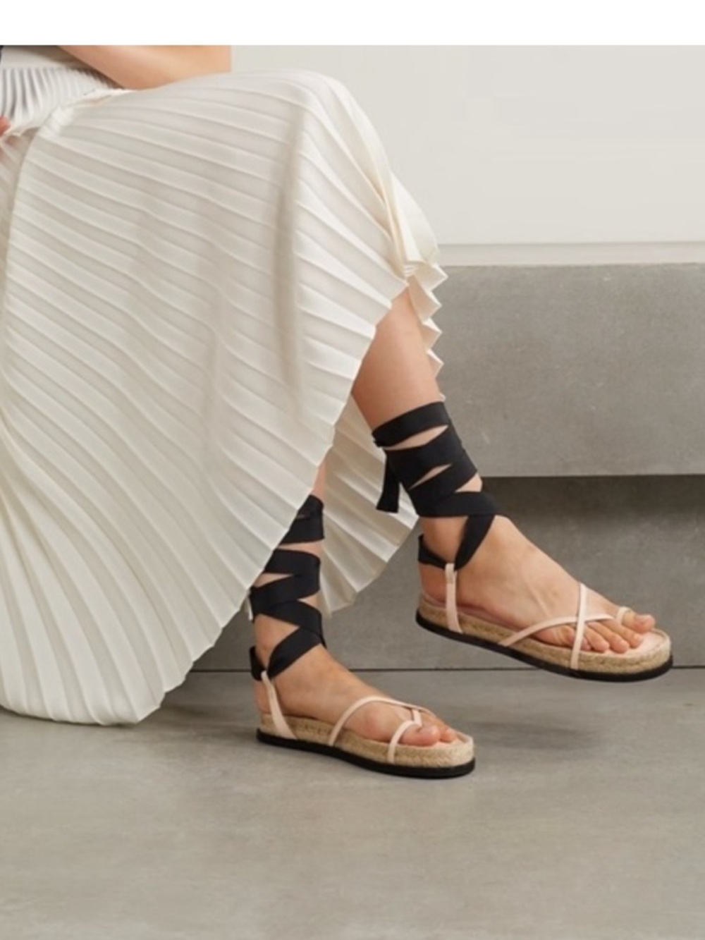 3.1 Phillip Lim Espadrille Wrap Sandals in Nude and Black